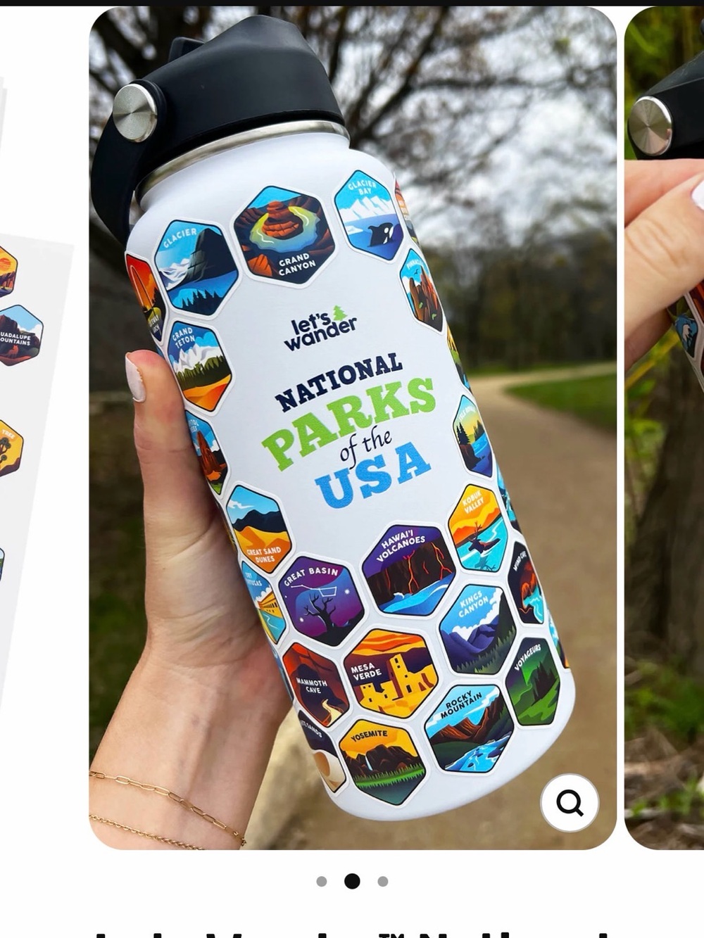 Parks Project National Parks of the USA Navy Blue and Gold Water Bottle - Picture 5 of 7